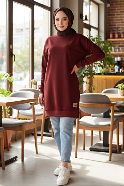 Bestenur Coat of Arms Slit Detail Tunic 1657 - Burgundy