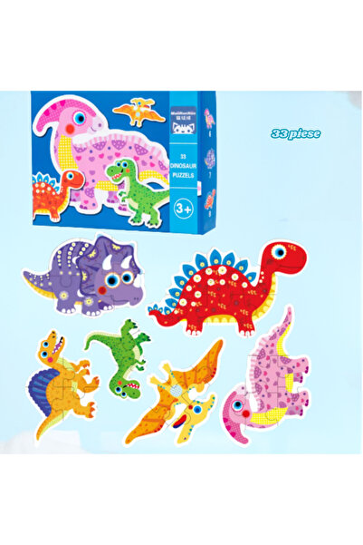 OEM 6-in-1 Dinosaur Puzzle Set, Thick 3mm Cardboard, Large Pieces, Educational Toy for 1-4 yrs