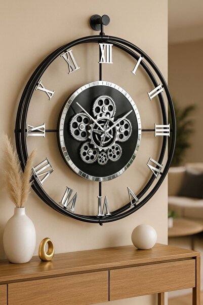 MetaQuartz Aksesuar Dönence Serisi - Siyah Eskitme - Full Çelik Roma Rakamlı ...