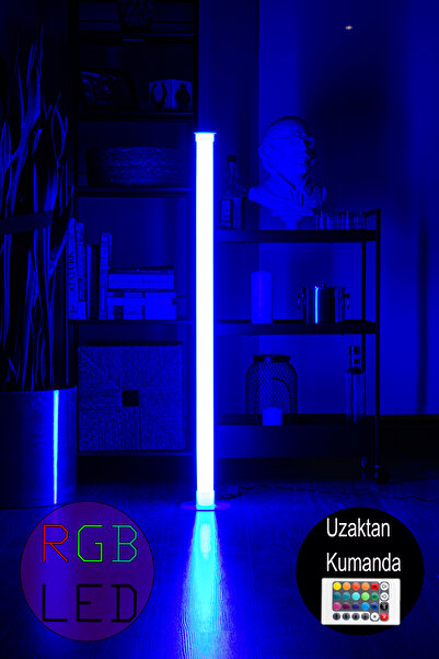 Locus Tasarım 360 Derece Beyaz ve Renkli Işık Veren RGB Yerden Aydınlatma Lambader Uzaktan Kumandalı