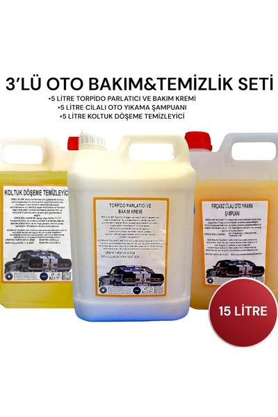 Şimal otokimya market 3’LÜ OTO BAKIM&TEMİZLİK SETİ/TORPİDO PARLATICI-OTO YIKA...