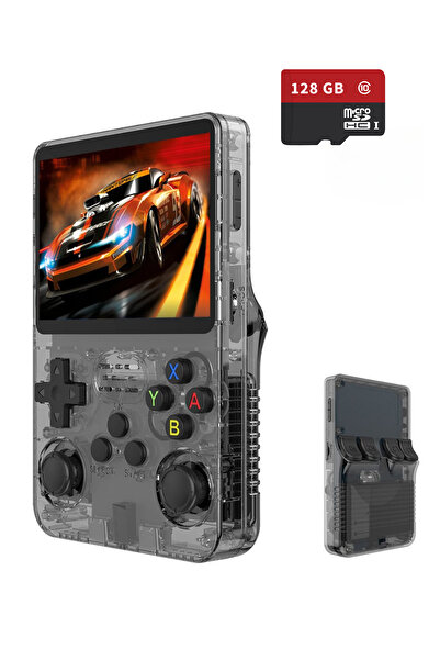 clickzu Consolă de jocuri portabilă retro R36S 128GB (gri transparent)