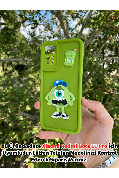 Merwish Xiaomi Redmi Note11 Pro Uyumlu Sevimli Canavar 3D Figürlü Darbe Korum...