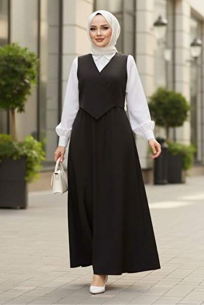 Bestenur Leris Γιλέκο Φούστα Διπλό Σετ 1346 - Μαύρο