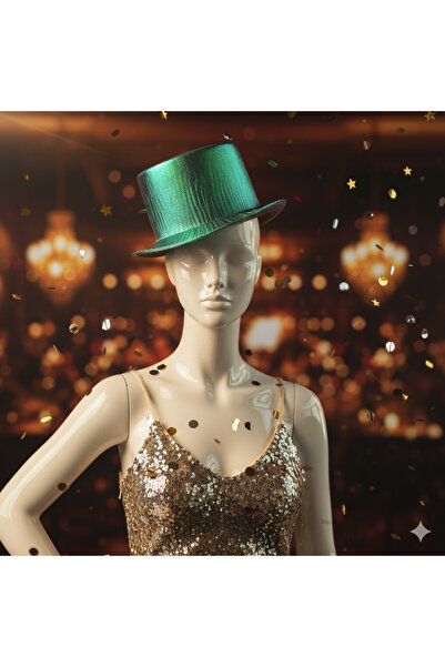 DODOMAR Hologramă Vrăjitor Verde Model Joben Pălărie Petrecere Pălărie