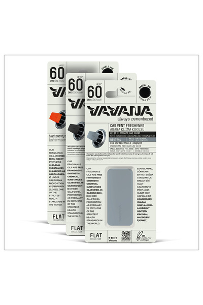 VAVANA Araba Klima Kokusu, Flat Oto Kokusu, 60 Gün Etkili Araç Kokusu 3'lü Se...