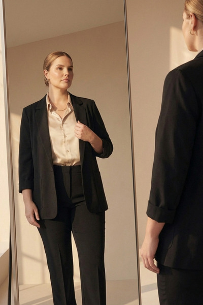 Hanezza Women's Blazer Jacket| Black| Large Size| 7 Colors| Suit Compatible