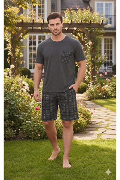 Sude HOMEWEAR Чоловічий комплект піжами з короткими рукавами та шортами