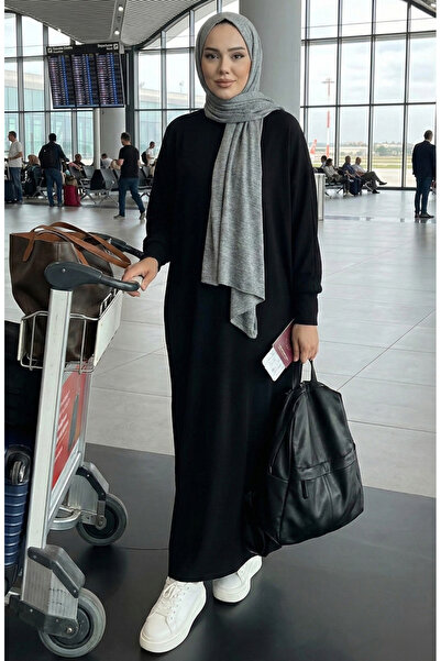 sefamerve Φόρεμα με μανίκια νυχτερίδας 2000-02 Μαύρο