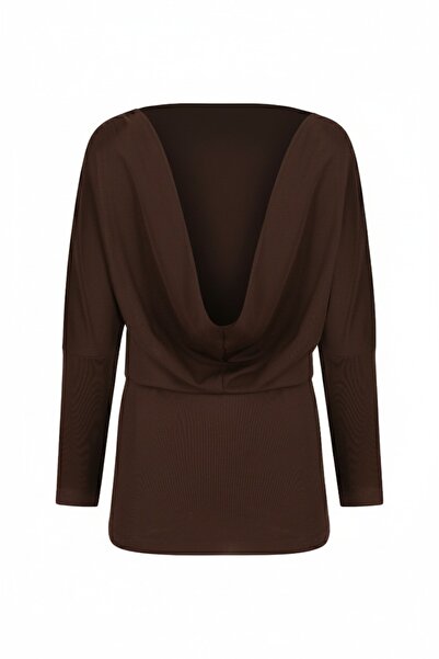 La Sarta Φόρεμα Orlina με ανοιχτή πλάτη από ζέρσεϊ καφέ