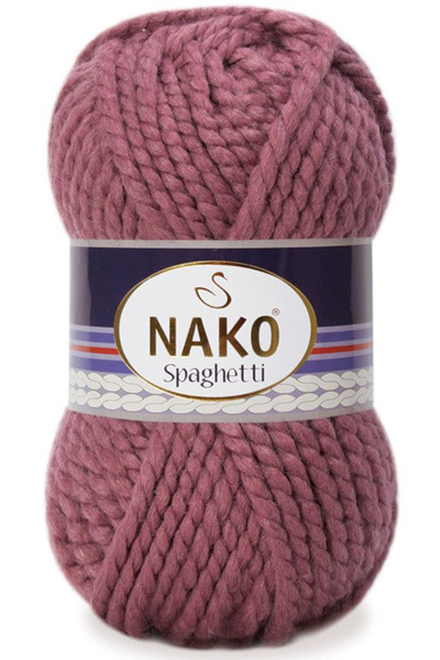 NAKO خيوط محبوكة يدويًا من الصوف السباغيتي بنسبة 25% داستي روز 327