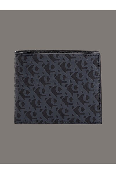 Calvin Klein Black Men's Leather Wallet Matte Billfold W/Coin