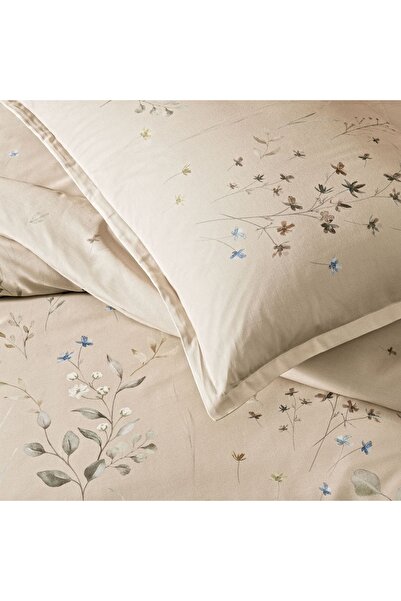 Linens Allday Owen Cotton Satin King Duvet Cover Set Beige