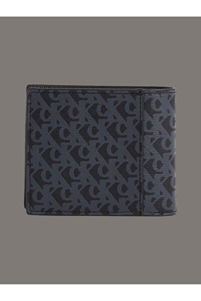 Calvin Klein Black Men's Leather Wallet Matte Billfold W/Coin