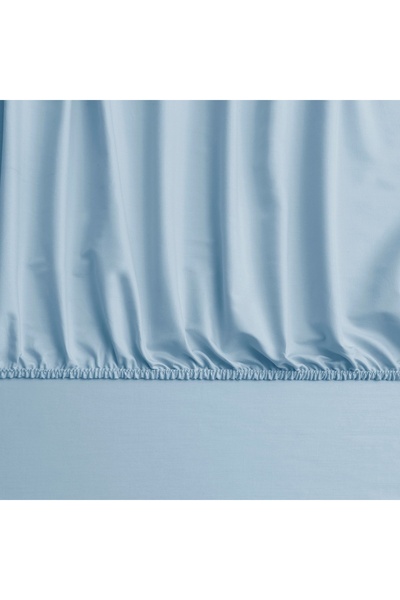 Linens Mix&Match Cotton Satin Double Fitted Sheet Blue
