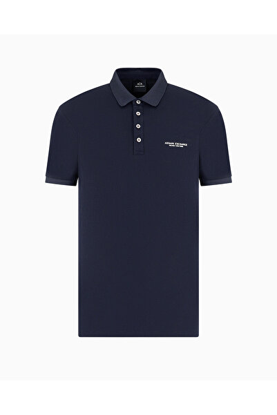 Armani Exchange Бавовняна футболка поло на ґудзиках з комірцем на ґудзиках для чоловіків