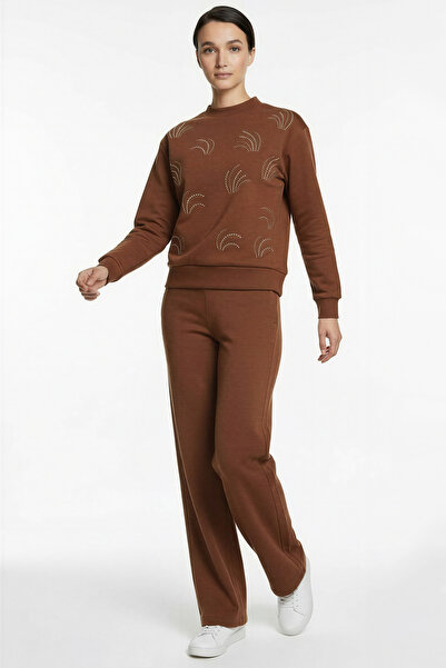 Exquise Φούτερ με μακρύ μανίκι με κεντημένο σχέδιο από πέτρα