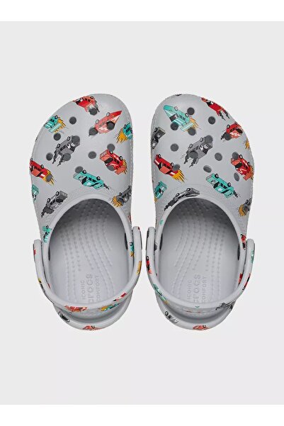 Crocs Παιδικές γκρι παντόφλες Classic Race Cars Graphic Cg T 210992-1NN