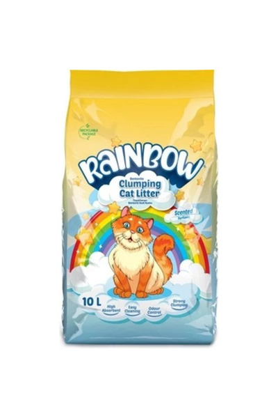 Rainbow Parfümlü Topaklanan Bentonit Kedi Kumu 10 Lt