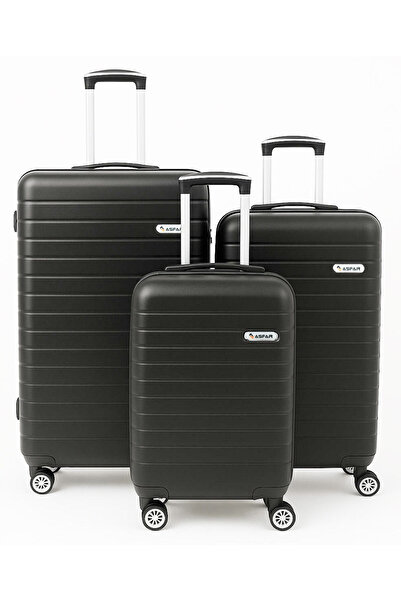 ASFAR XT-316 3-Piece Luggage Set 20/24/28 Inch ABS Hardside Trolley – ABS- Dark Grey