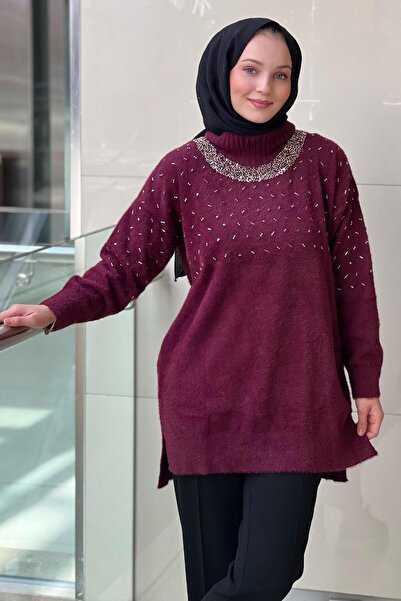 Nuss تونيك أنجورا مطرز بالخرز ذو ياقة دائرية