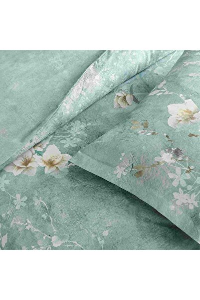 Linens Seine Cotton Satin King Duvet Cover Set Turquoise