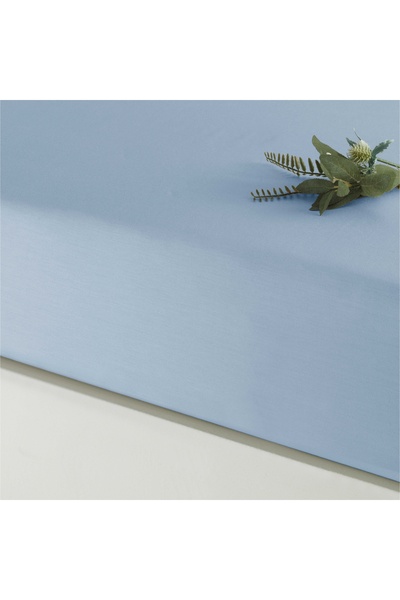 Linens Mix&Match Cotton Satin Double Fitted Sheet Blue