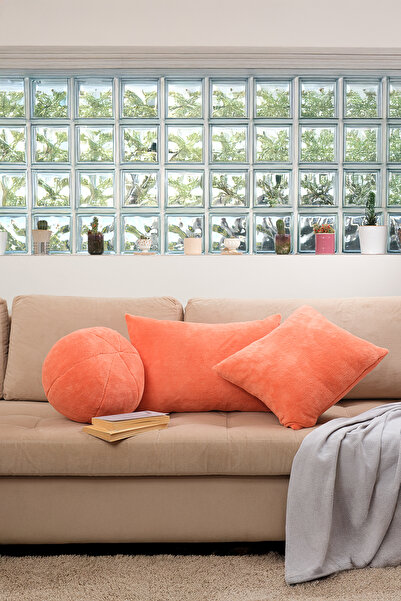 ASDİVA Διακοσμητικό κάλυμμα μαξιλαριού από βελούδινο αρνί Teddy με επιλογές μεγέθους Λουλούδι ρόδι