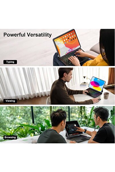 HYX Magic Keyboard Case for iPad 10th Gen (10.9-inch, 2022) & 11th Gen (A16, 2025) - Black