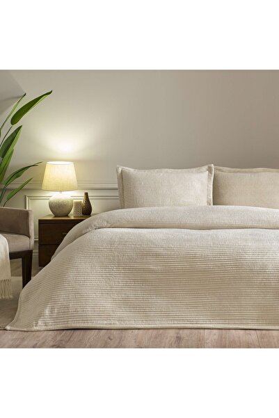 Linens Velona Çift Kişilik Yatak Örtüsü Seti Kum