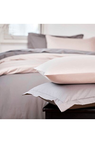 Linens Mix&Match Cotton Satin 2-Piece Flounced Pillowcase Set Mink