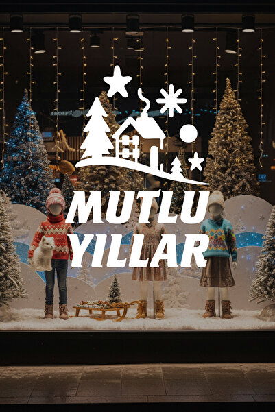 New Jargon Winter Tale Happy New Year Glass Display Sticker – Christmas Pine ...