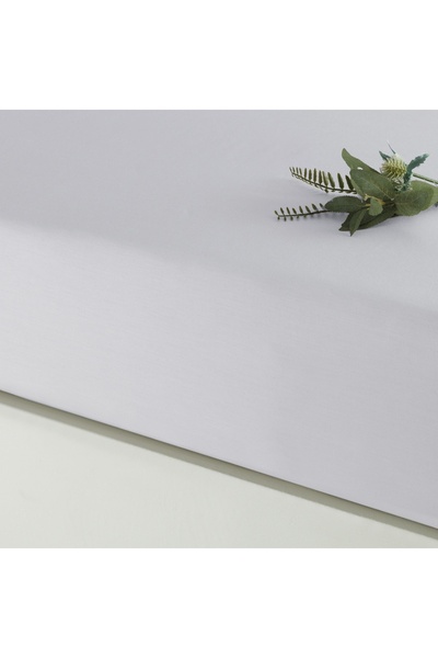 Linens Mix&Match Cotton Satin Queen Size Fitted Sheet Gray