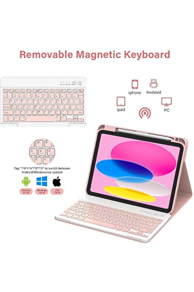 HYX Keyboard Case for iPad 11th (A16) 11" & 10th Gen 10.9" – Detachable Wireless Keyboard, Pencil