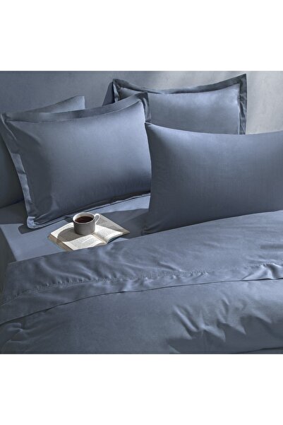 Linens Mix&Match Cotton Satin Double Bed Sheet Indigo