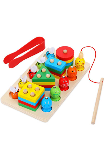 OEM Joc educativ dexteritate 3 in 1 , Sortator, Pescuit magnetic si puzzle, A...