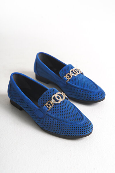 MARSEDO Andra Жіночі балетки з круглим носком і ремінцем на п'ятці, сині