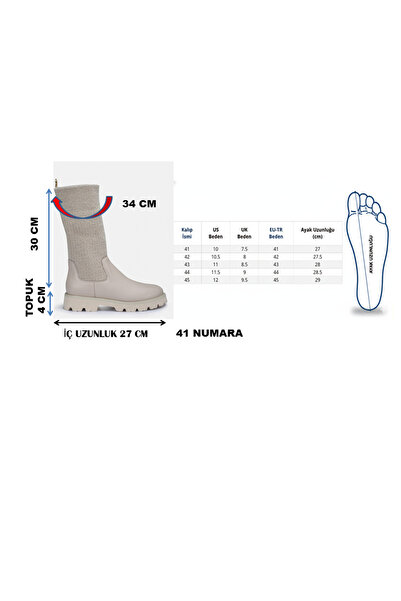 37Numara BÜYÜK NUMARA KADIN BEJ HAKİKİ DERİ SÜET TRİKO BOT 41-42-43-44-BEJ DERİ