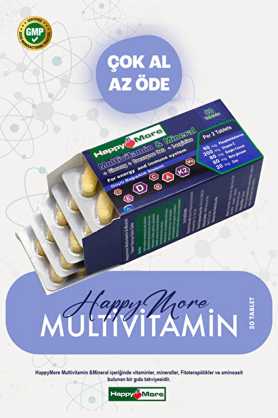 happy more Supplemental Food Containing Multivitamins and Multiminerals 50 Ta...