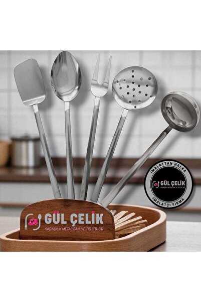 KAVEH Ladle Colander Serving Set 5 Pieces 18/0 Quality