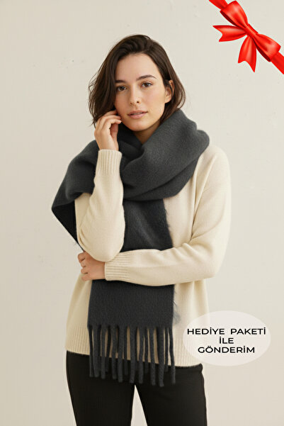 Bermody Puffy Fumosos Şal Yumușor Texturat pentru Femei 50x90 cm