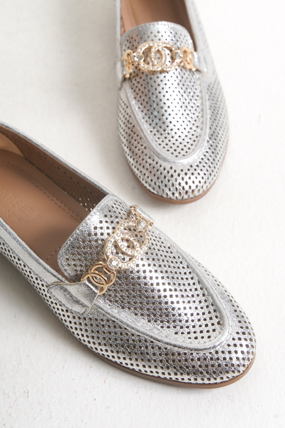 MARSEDO Andra Γυναικεία αγκράφα με στρογγυλά δάχτυλα Daily Ballerina Silver