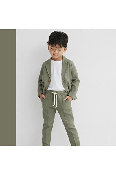 rg kidsstore بدلة للأطفال الذكور مصنوعة من قماش الكتان بنسبة 100%، طقم مكون م...