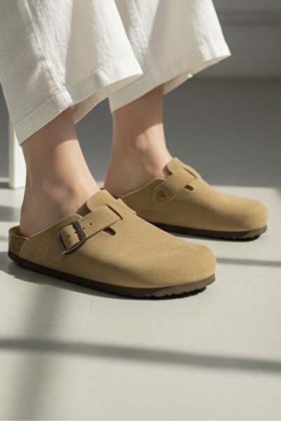 Land of Cork Snape Sabo Unisex Taba Замша Анатомічна підошва з грибковою основою Закриті капці