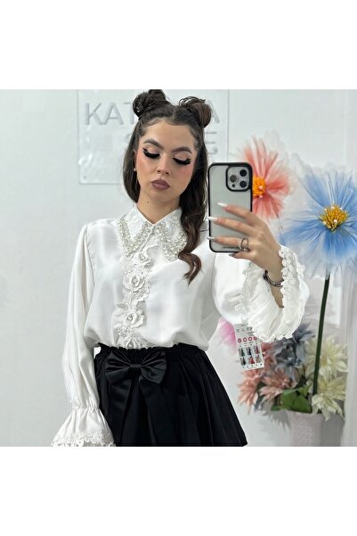 KATYDEA STORE Special shirt with accessorized collar MAYA