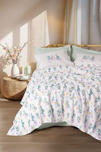 Cotton Box Estiva Double Pike Set: Twig Mint