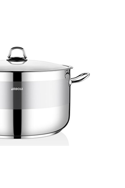 Amboss Saphire Stainless Steel 34 cm Deep Pot with Glass Lid
