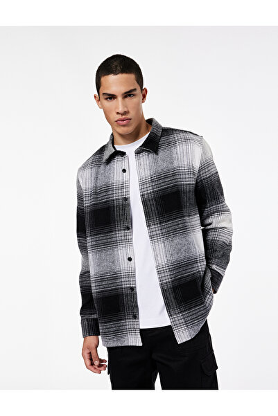 Koton Πουκάμισο Ξυλοκόπος με κλασικό γιακά με μακρυμάνικο σχέδιο κανονικής εφαρμογής