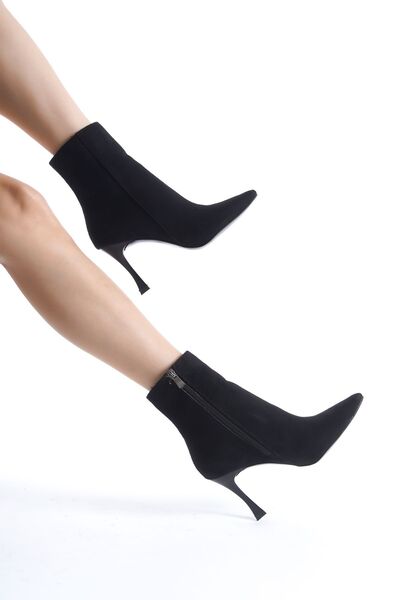 MARSEDO Neformální dámské kozačky na tenkém podpatku se špičatou špičkou – elegantní na zip