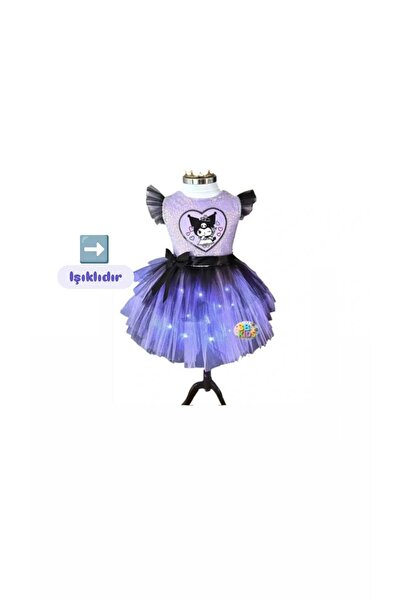 3b kids kuromi ışıklı elbise kostüm abiye doğum günü parti düğün davet organi...